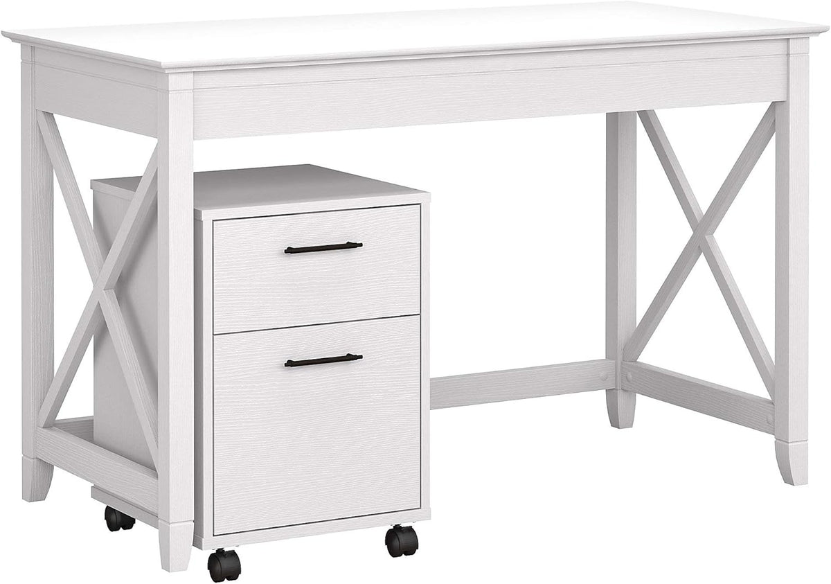 54W Computer Desk with Storage and 2 Drawer Mobile File Cabinet V7463