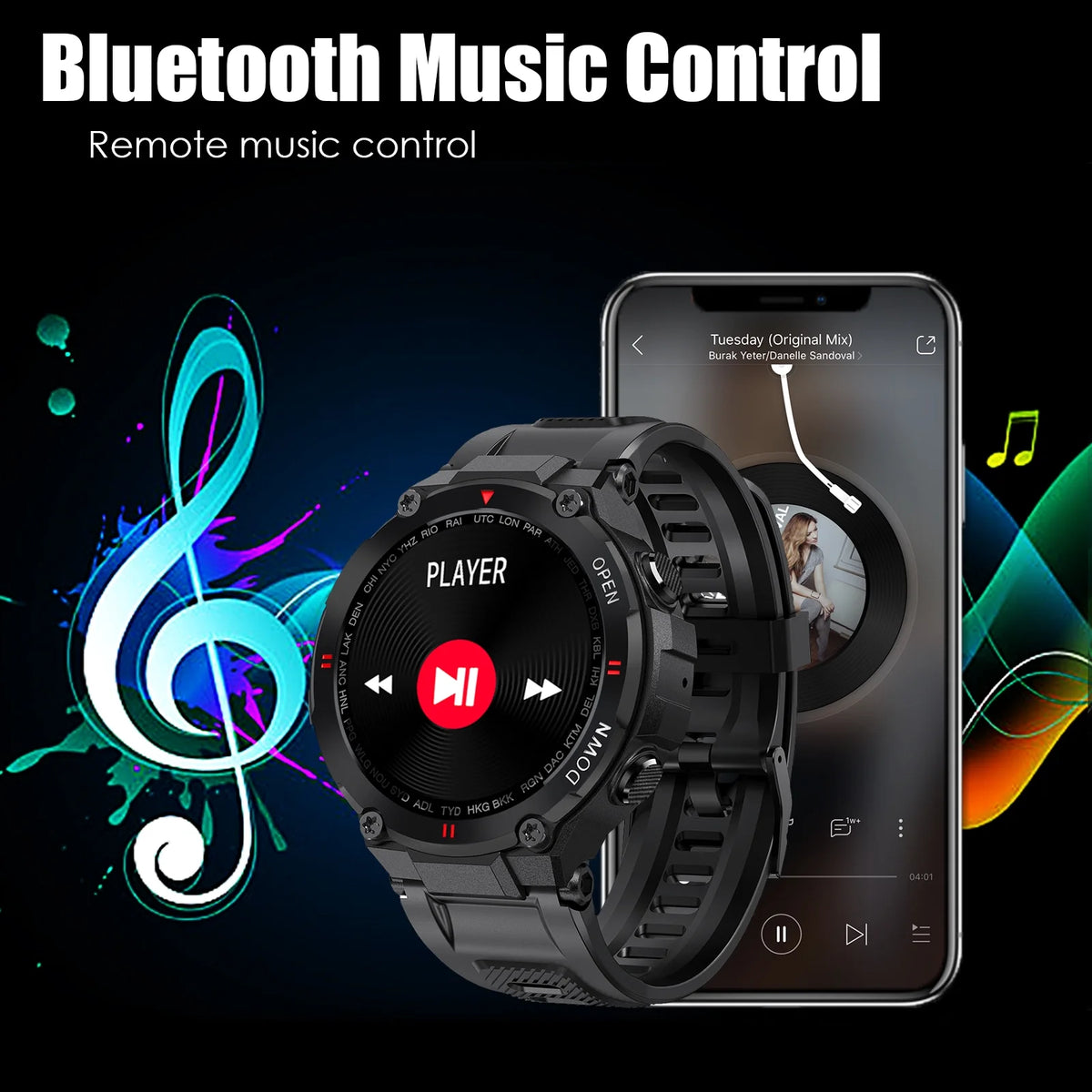 1.3'' HD Touch Screen Tactical Smartwatch K7761