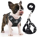 Adjustable Reflective Dog Harness with 2 Leash Clips H8385