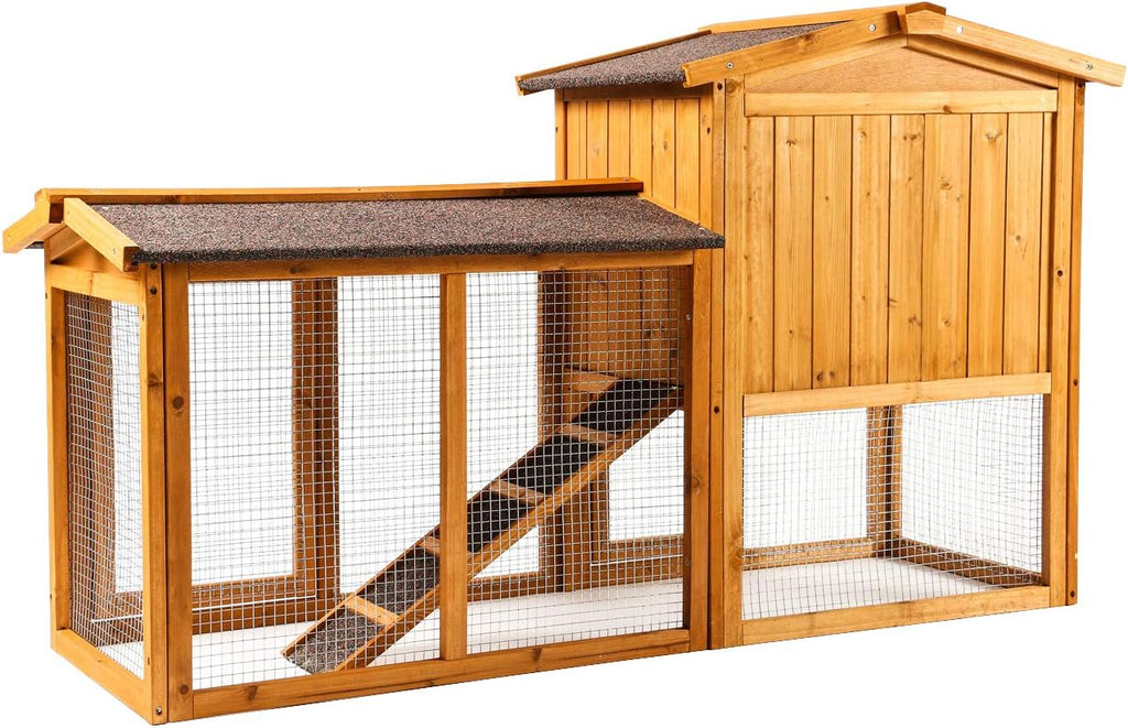 Large Wooden Outdoor Chicken Coop with Removable Tray & Ramp R272925