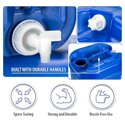 20 Gallon 5 Gallon Each Water Storage Tanks with Lids Spigot Stackable O54518