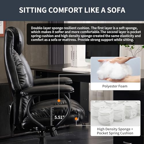 Dark Brown High Back Ergonomic PU Leather Office Chair D2528