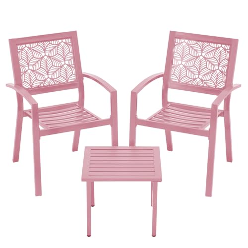 Peacock Blue Stackable Bistro Set with 2 Chairs and 1 Coffee Table Z2074