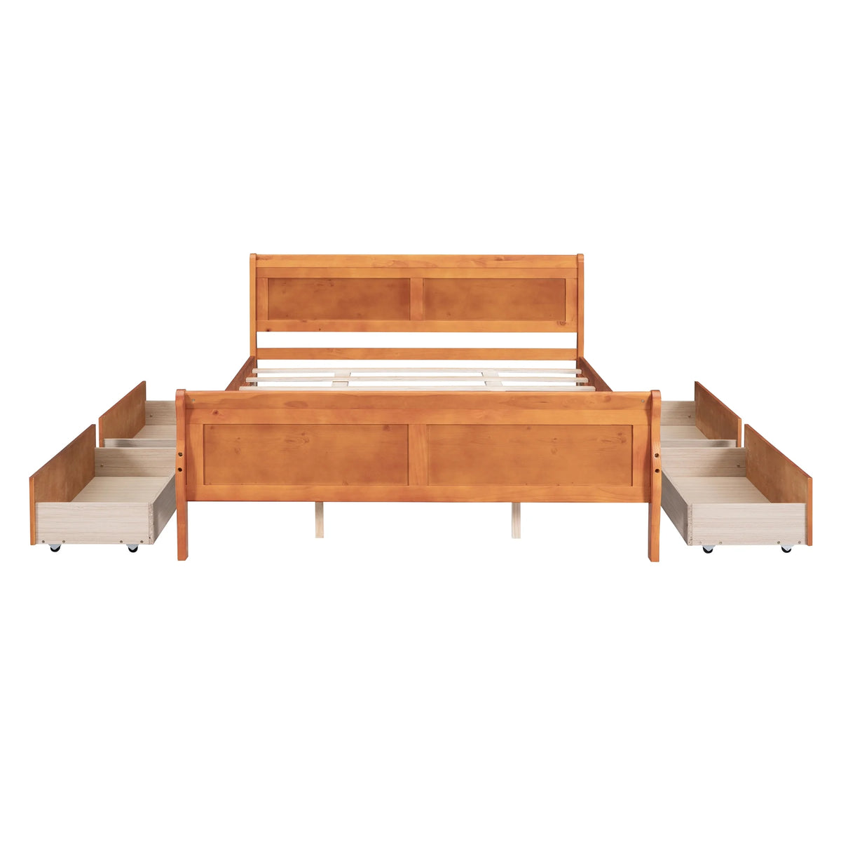 Queen Size Wood Platform Bed with 4 Drawers S6573