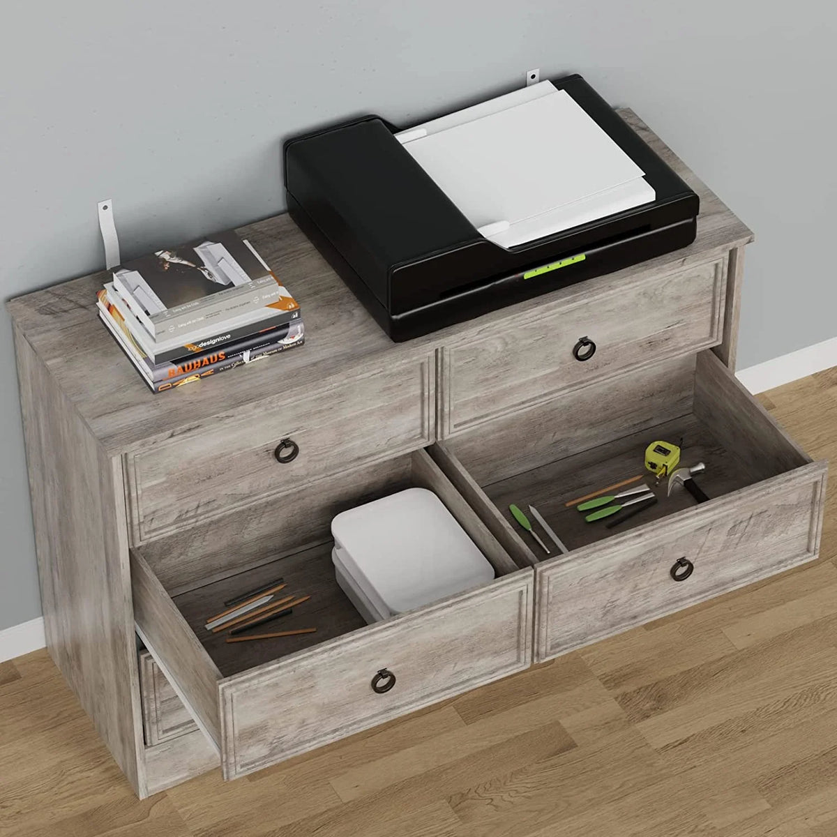 Gray 6 Drawer Dresser X784