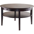 Espresso Finish Round Wood Coffee Table with Pull-Out Tray V794159
