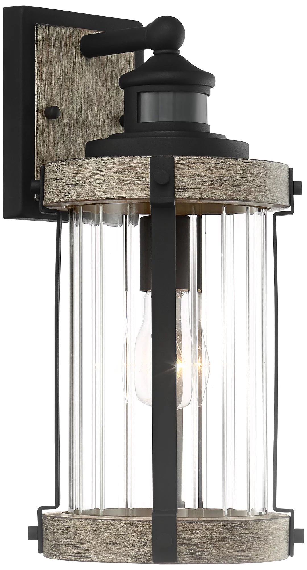 Set of 2 Gray Black Motion Sensor Dusk to Dawn Outdoor Wall Light X734894