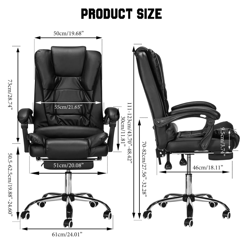 Ergonomic Faux Leather High Back Office Chair with Lumbar Support L967