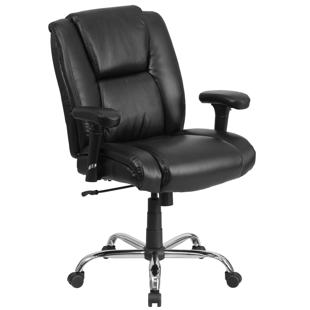 Black LeatherSoft Ergonomic Task Office Chair Q4736