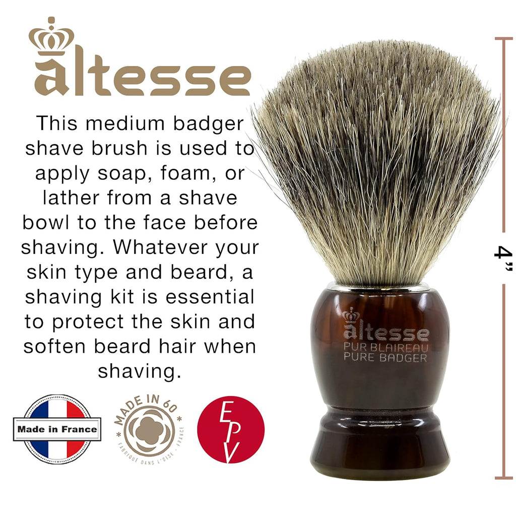 High Mountain White Badger Shaving Brush Q469