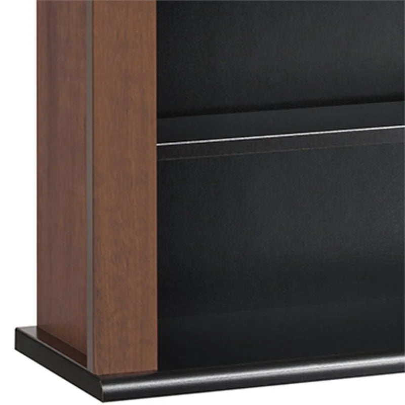 Triple Floating Media Wall Storage in Cherry and Black E339