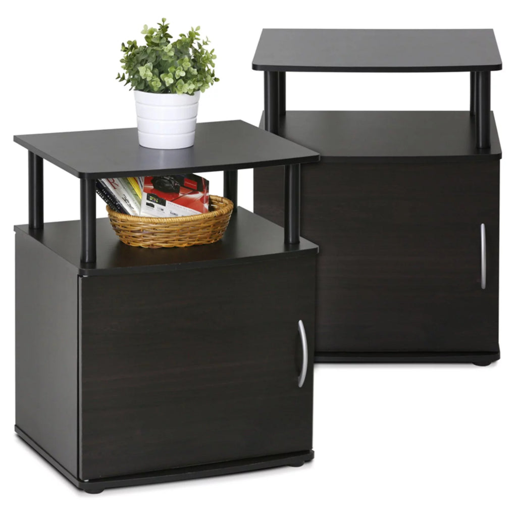 Black Engineered Wood End Table Set of 2 O9889