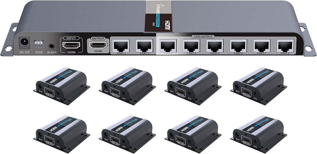 1080P 1x2 HDMI Splitter Over Cat6 Extender with IR L804