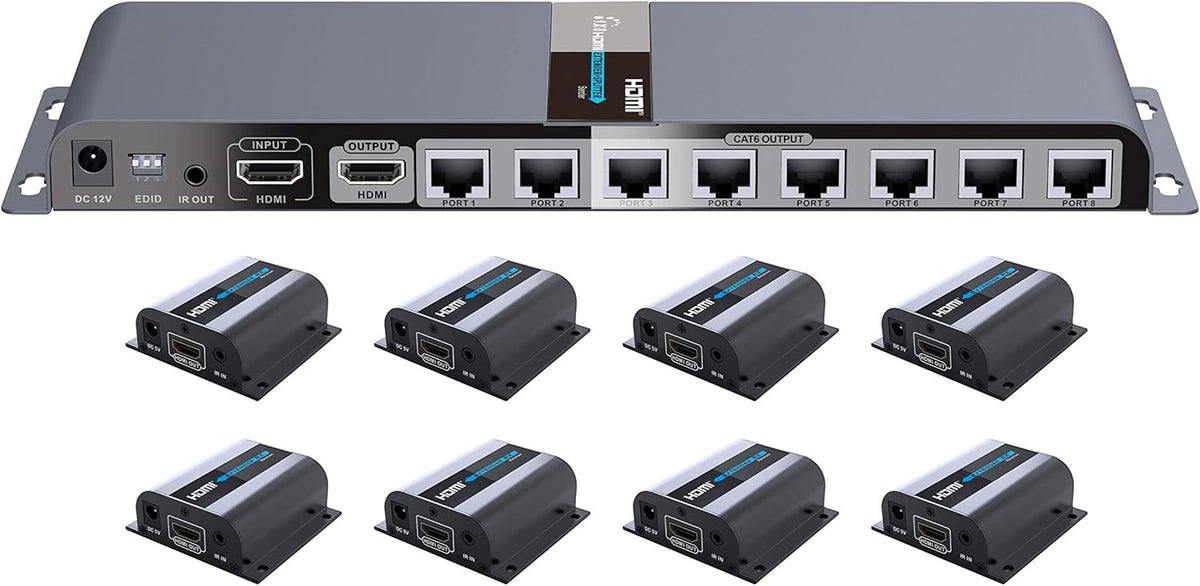 1080P 1x2 HDMI Splitter Over Cat6 Extender with IR L804