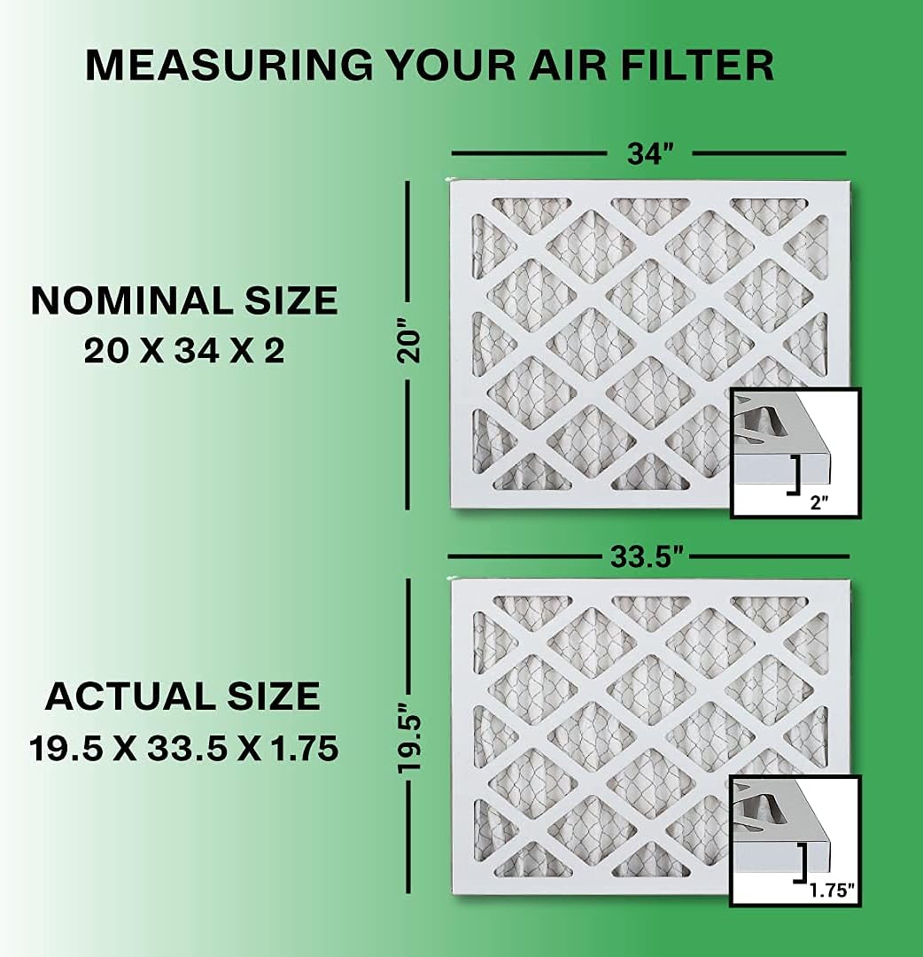 20x34x2 MERV 8 Pleated Air Filter (12-Pack) M181433