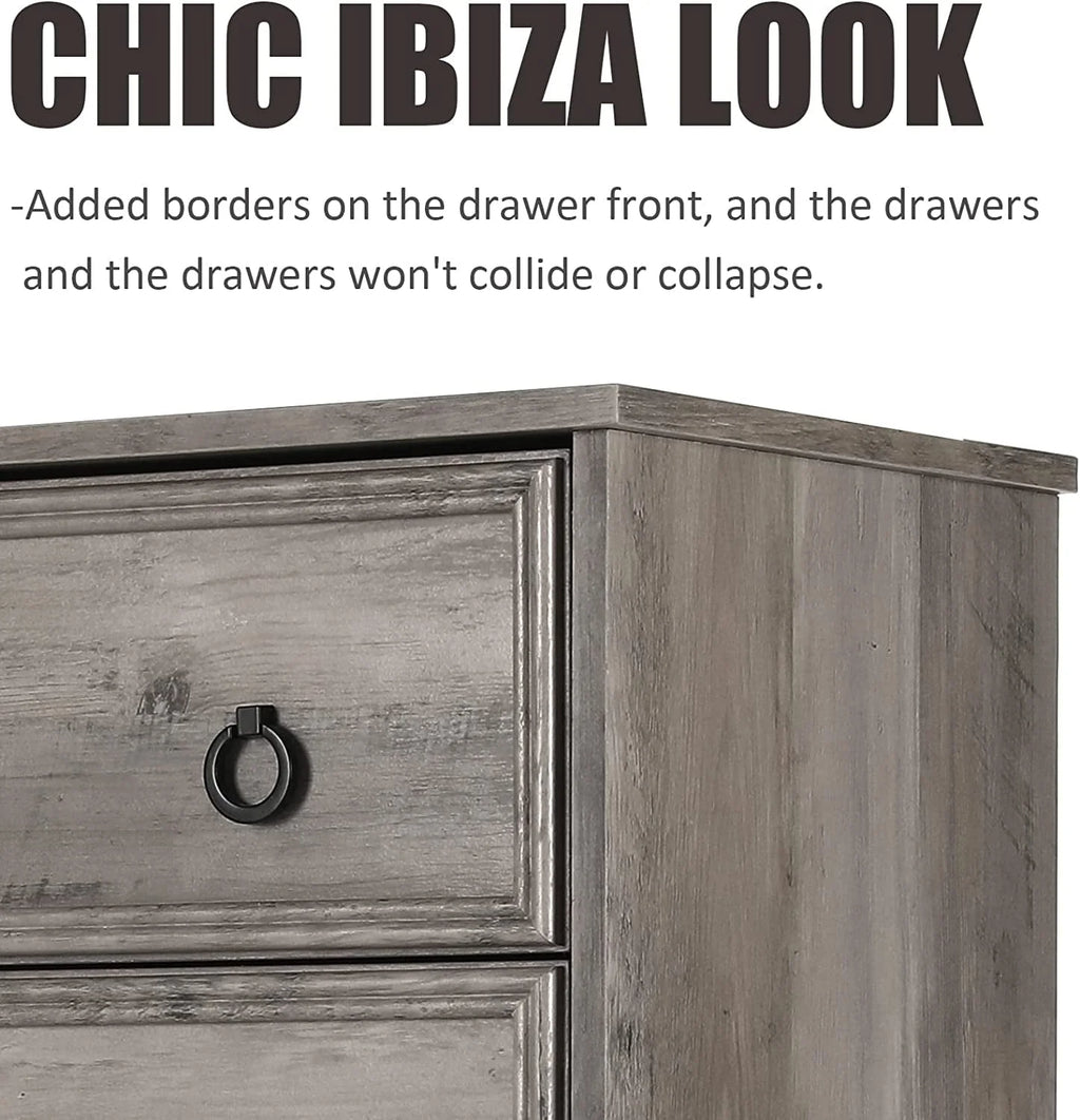 Gray 6 Drawer Dresser X784