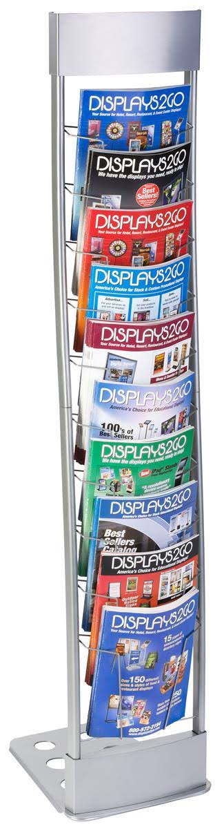Silver Floor Literature Rack with Carrying Case R193