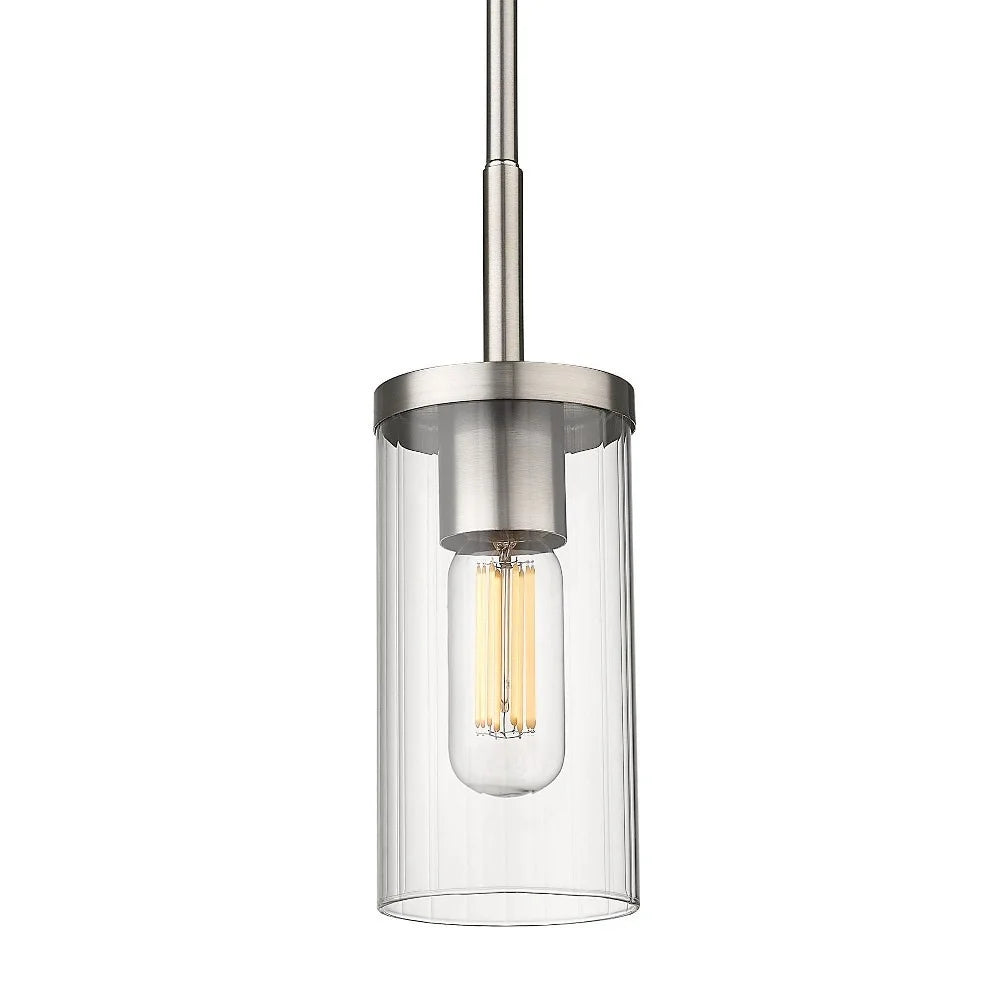 Mini Pendant with Ribbed Clear Glass U654236