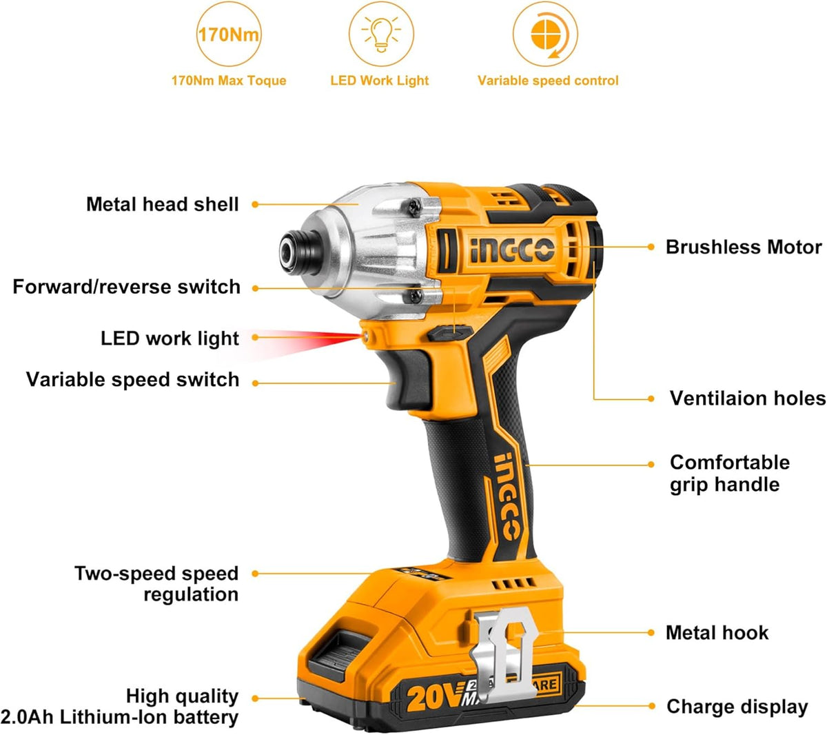 20V Brushless Cordless Impact Driver Set K299