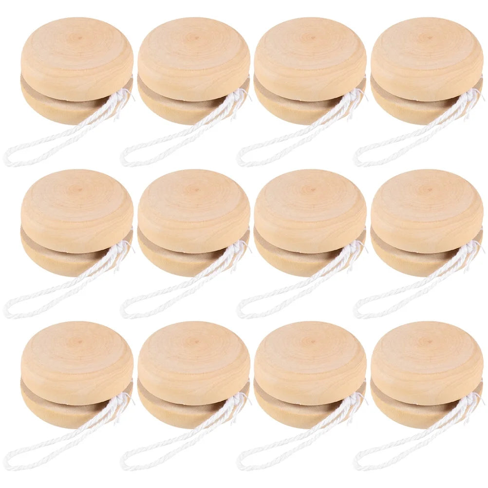 12Pcs Wooden Unfinished Yo-Yo Balls M5078