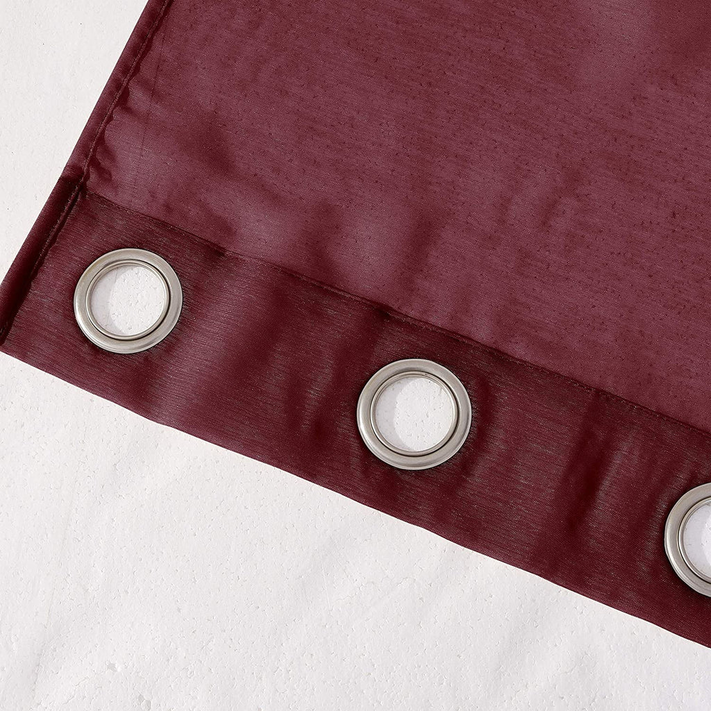 Burgundy Semi-Sheer Grommet Curtain Panel Pair, 108" x 84" V52940