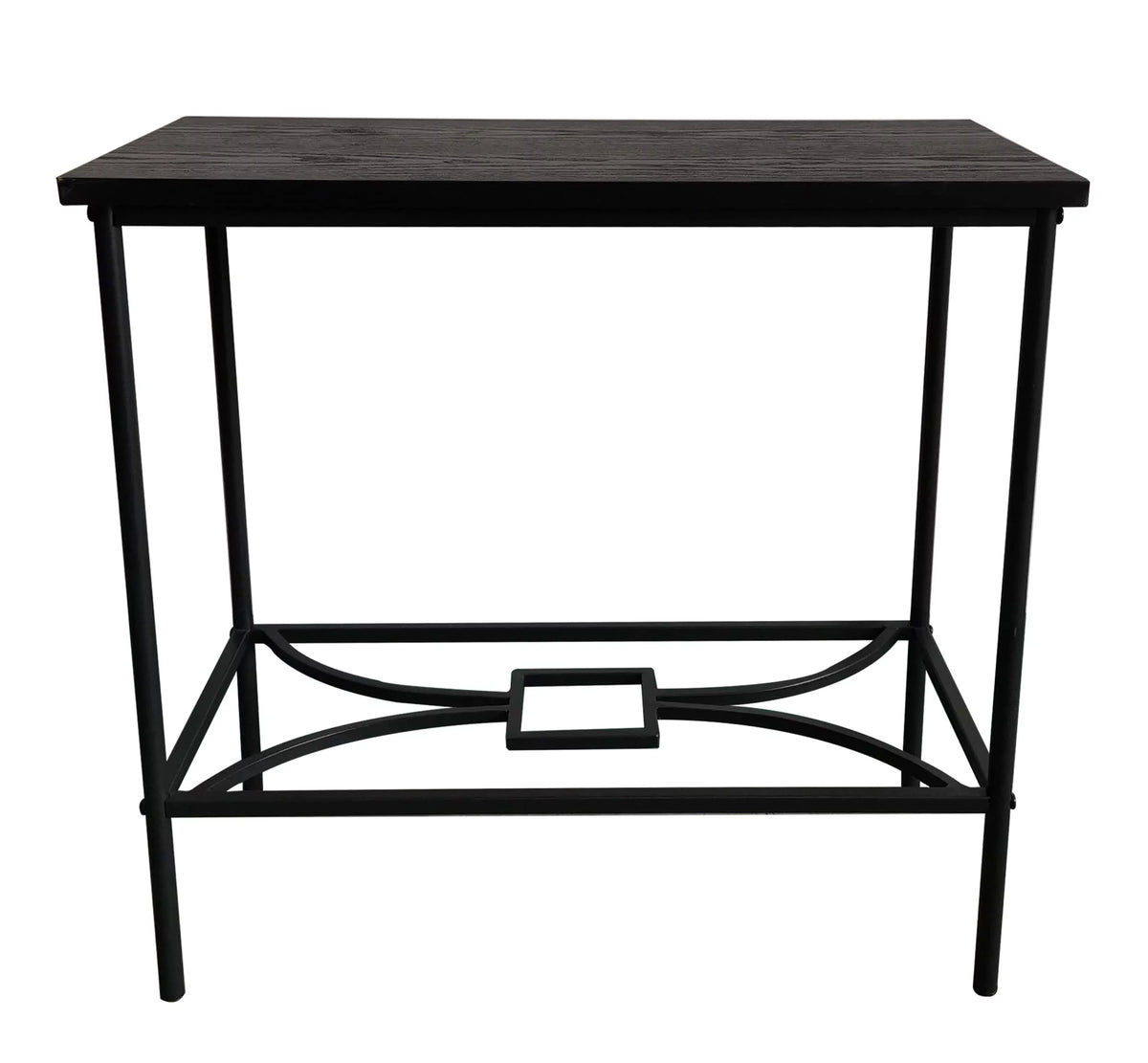 Black Metal & Wood Side Table C729768