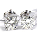 14K White Gold Diamond Screw Back Stud Earrings W653