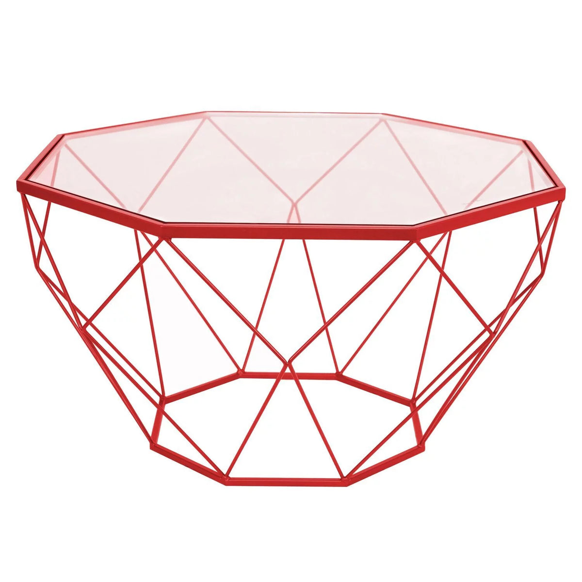 Modern Octagon Glass Top Coffee Table I596573