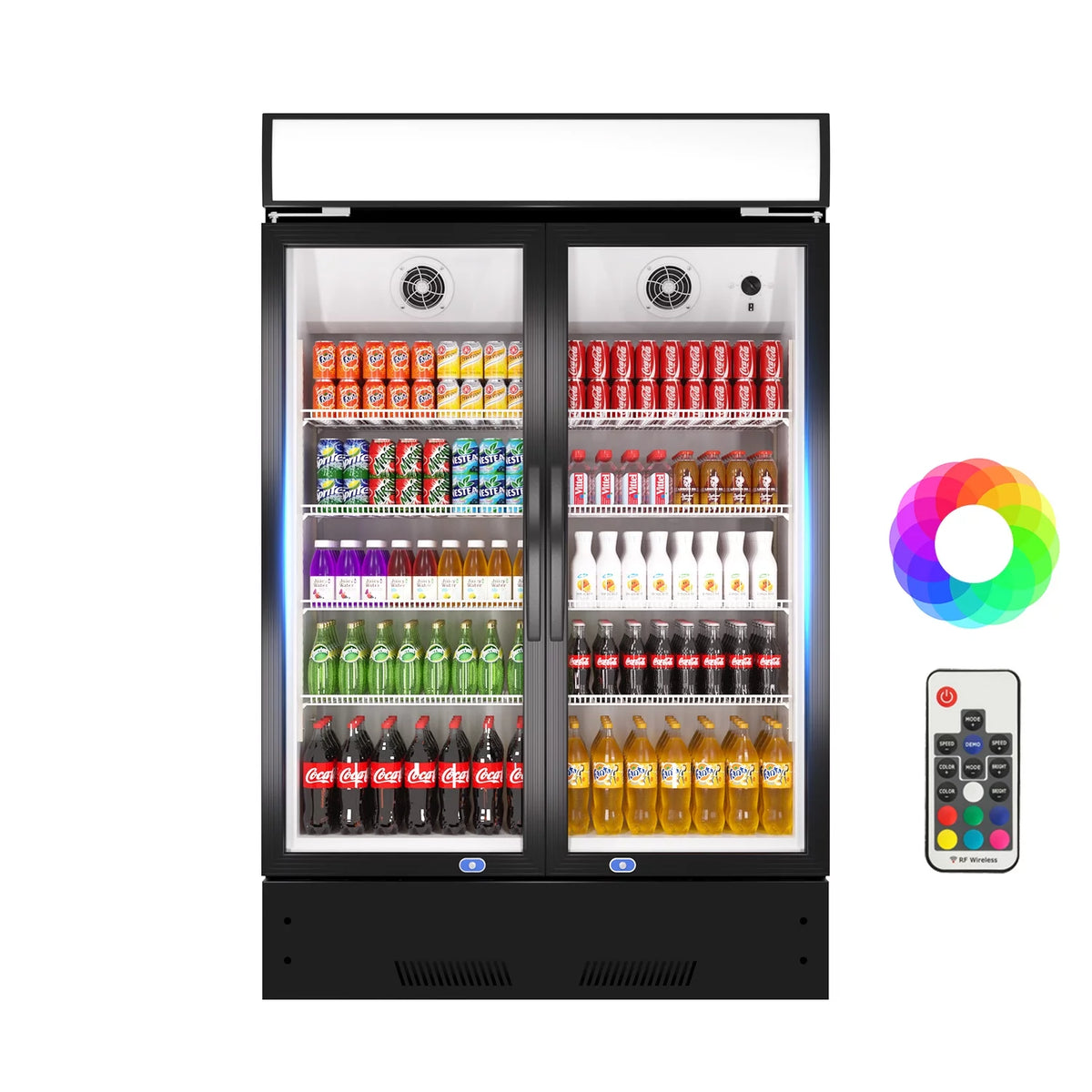 38'' Commercial Beverage Display Refrigerator with 2 Glass Doors S4048