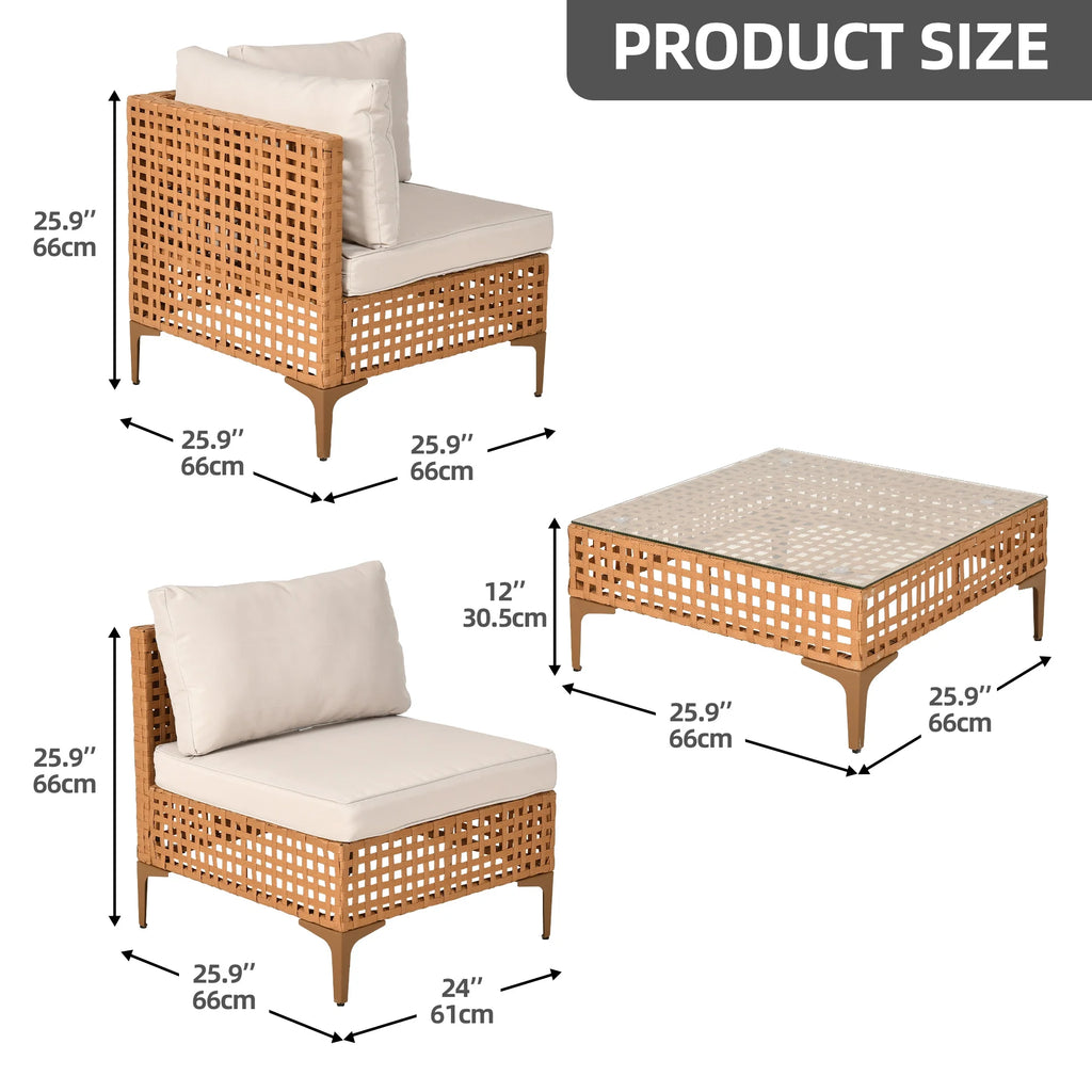 7-Piece PE Wicker Outdoor Sectional Sofa Set with Coffee Table Y167