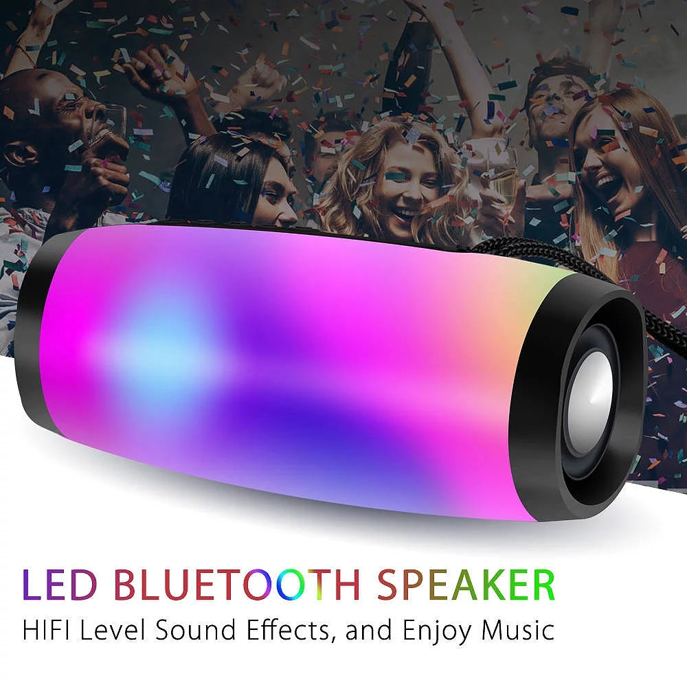 Waterproof Bluetooth 5.0 Portable Speaker with 7 LED Lights T770
