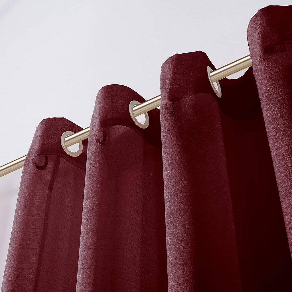 Burgundy Semi-Sheer Grommet Curtain Panel Pair, 108" x 84" V52940
