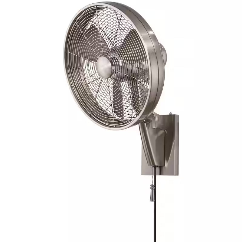 15 in. Indoor/Outdoor Brushed Nickel Wall Mount Fan U519