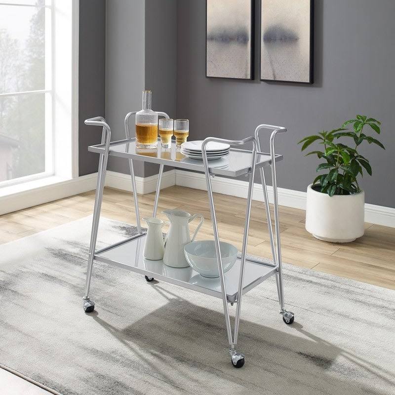 Silver Mid-Century Bar Cart U8628