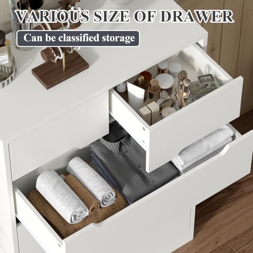 White 6 Drawer Wood Dresser S960168