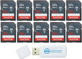 32GB Ultra SD Memory Card (10 Pack) SDHC UHS-I Card 100 MB/s Class 10 with Microfiber Cloth & Card Reader R686