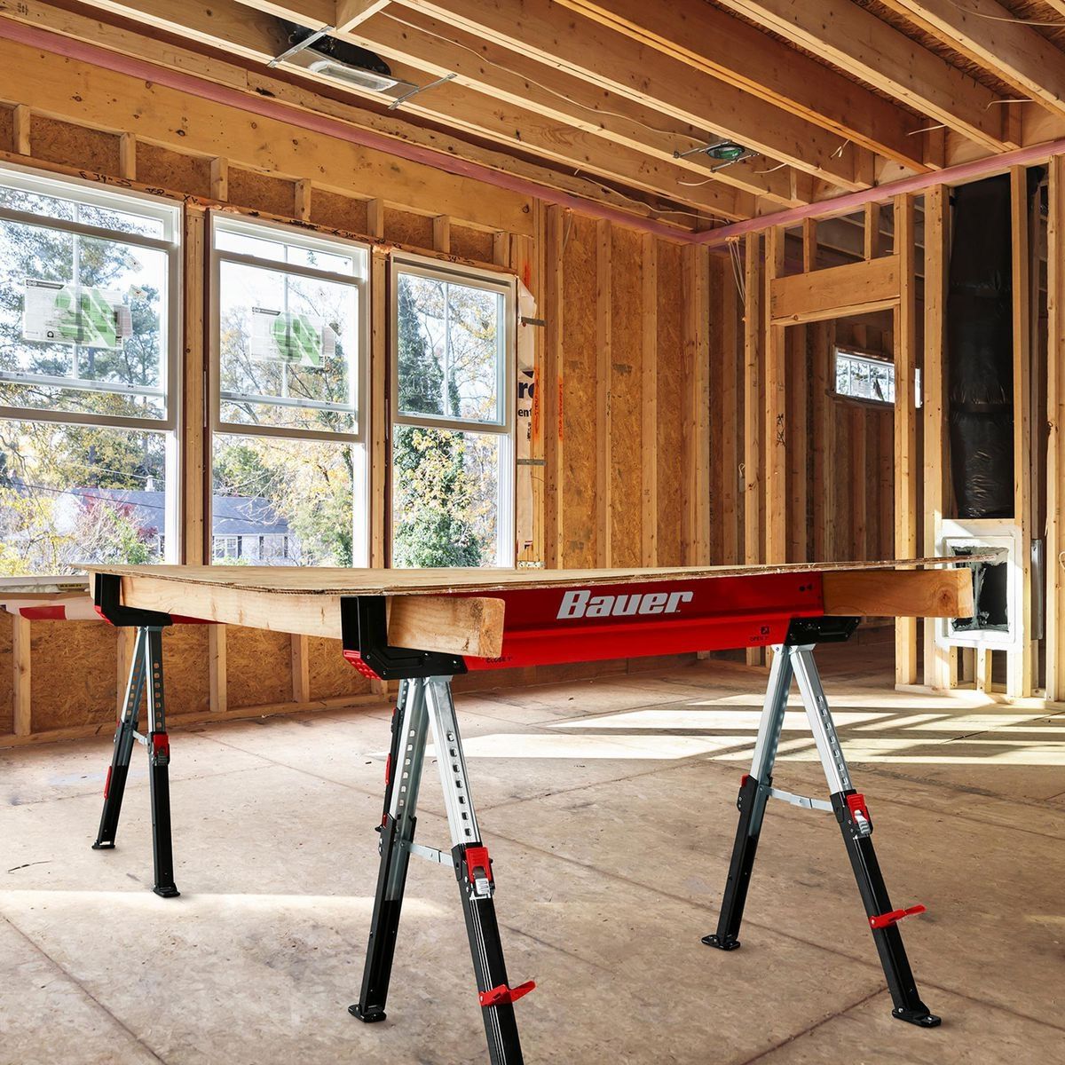 32 in. Steel Adjustable Sawhorse, 1300 lb. Capacity O290