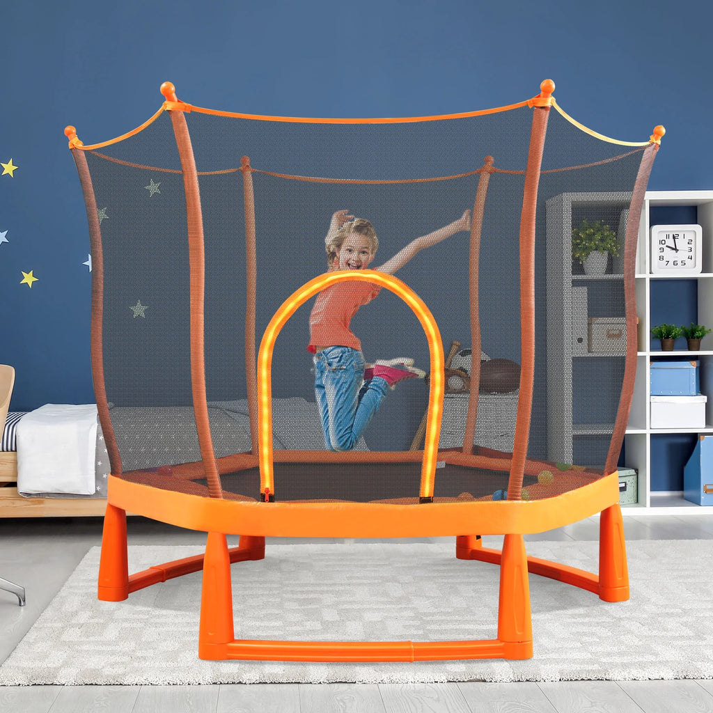 Toddlers Trampoline with Safety Enclosure Net and Ball Pit R69151