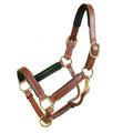 Oakbark/Green Leather Halter L738