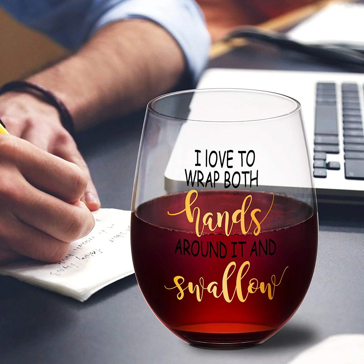 Funny Stemless Wine Glass G375