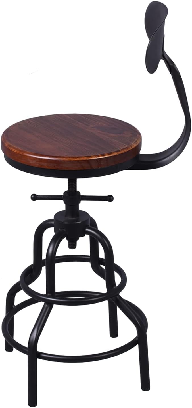 Industrial Vintage Bar Stool, 27 Inch, Set of 2 D481