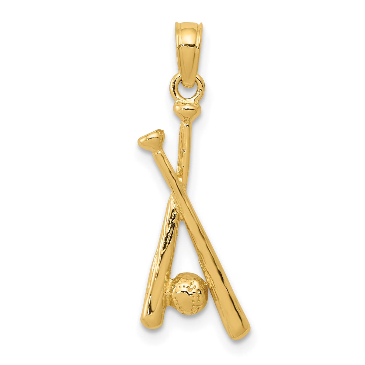 10K Yellow Gold Polished Baseball Pendant D87634