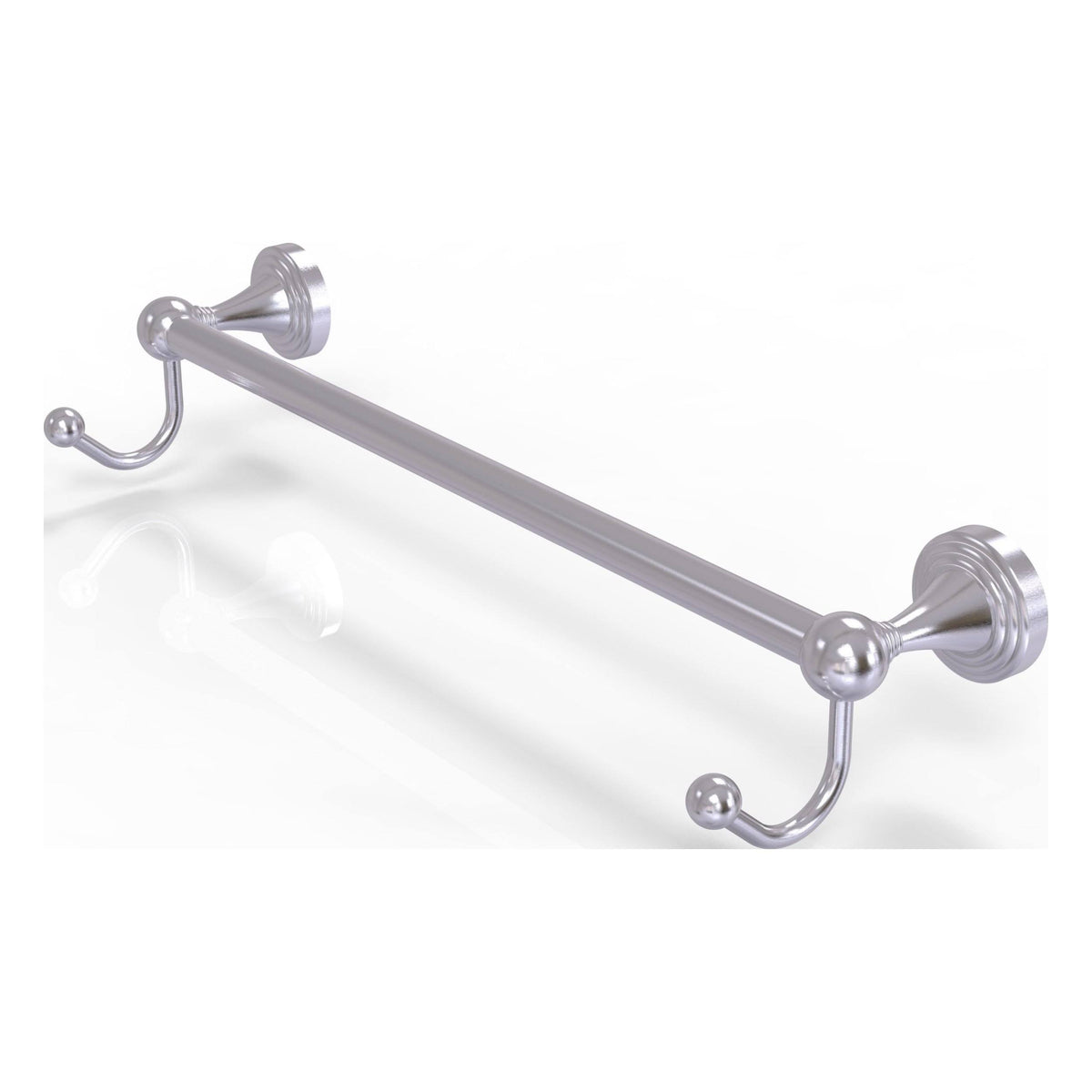 Satin Chrome 24 Inch Towel Bar with Integrated Hooks R804