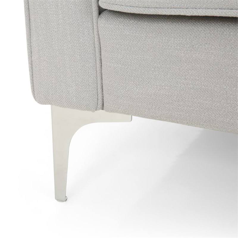 Pebble Gray and Silver Fabric Sofa T675515