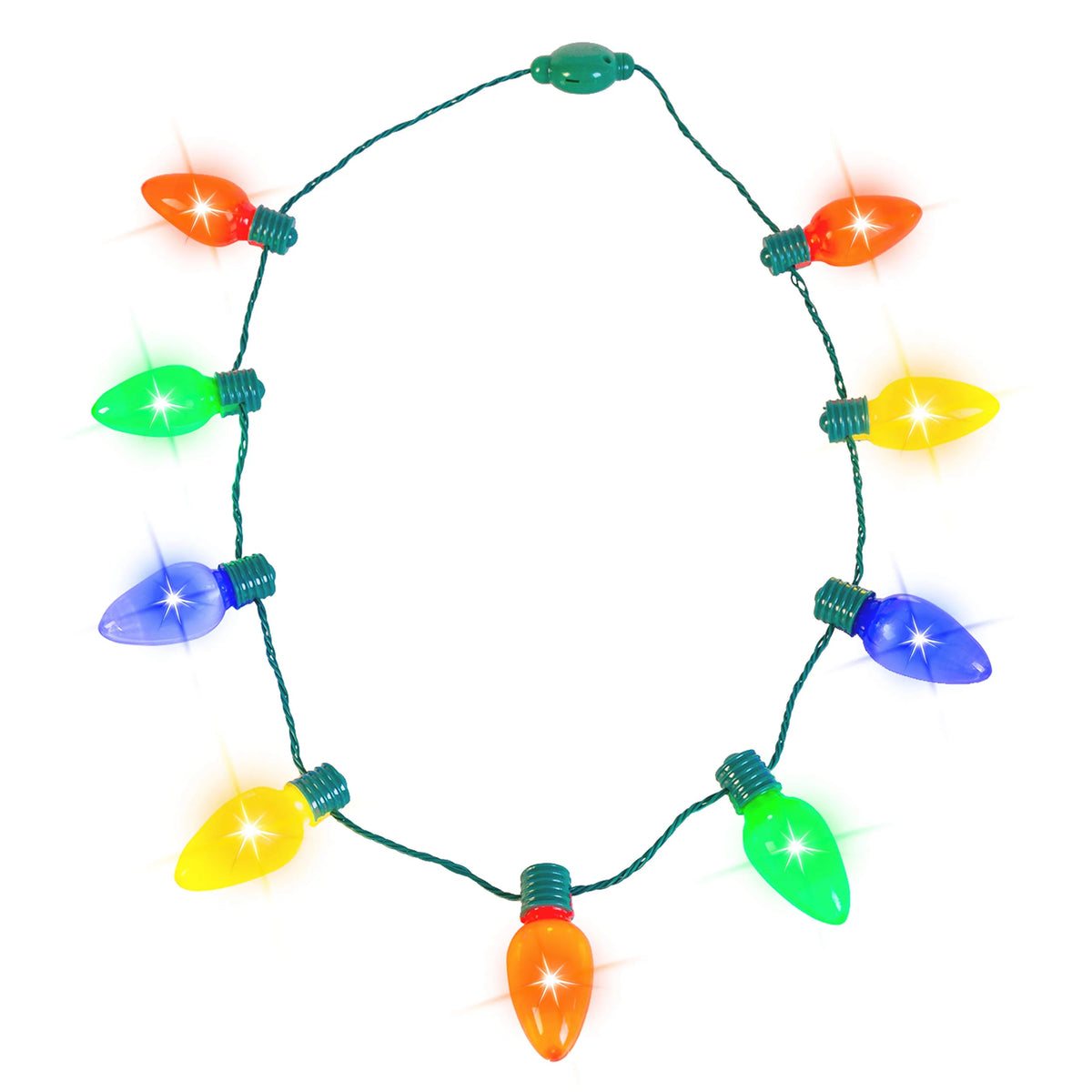 12 Piece Christmas LED Light Up Bulb Necklaces U15381