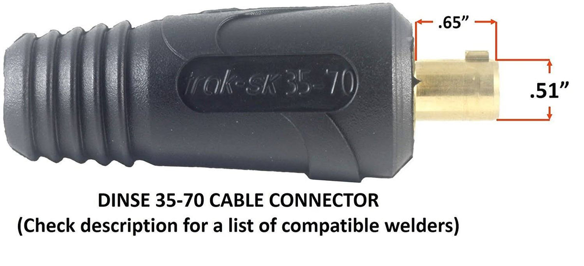 200 Amp Welding Ground Clamp Lead Assembly with Dinse Connector and #2 AWG Cable (75 Feet) V299