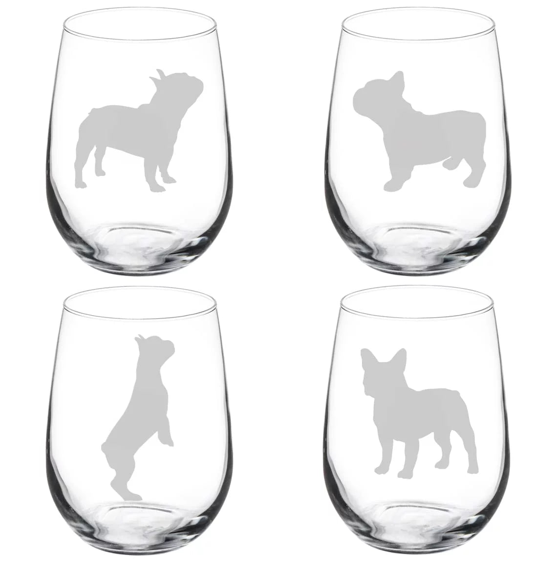 Set of 4 Stemless Wine Glass Goblet J38523