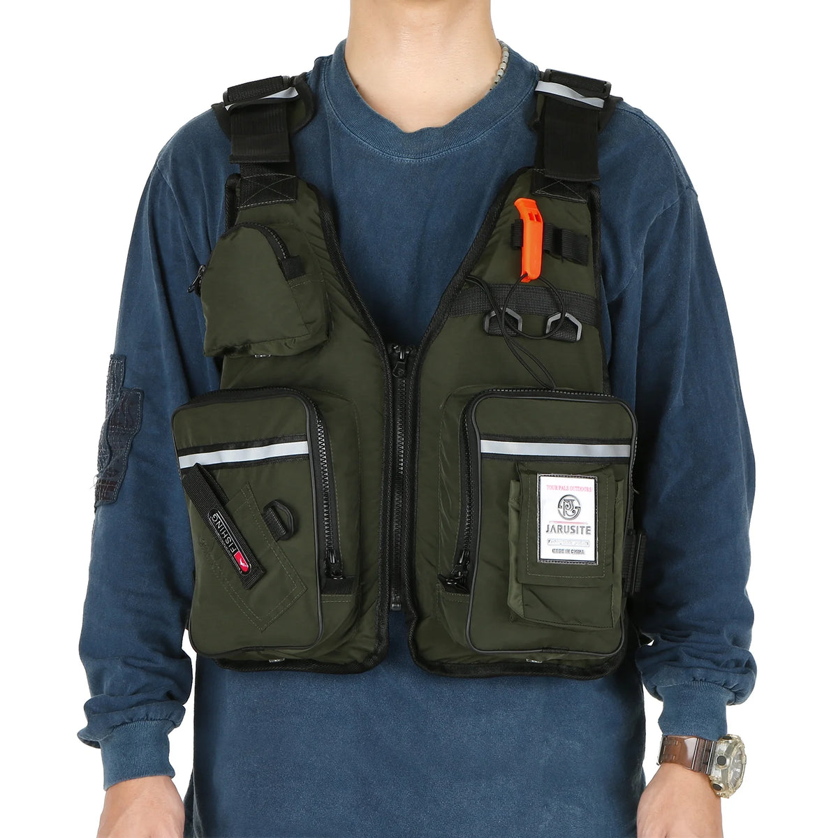 Adjustable Fly Fishing Jacket Vest with Open Sides U6837