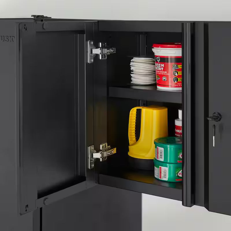 Black 24-Gauge Steel Wall Mounted Garage Cabinet E434