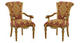 Antique Bronze & Red Arm Chair Set 2Pcs K52714